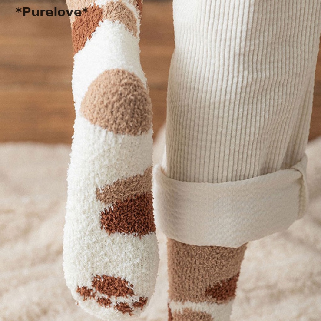 Vớ Cotton Pha Dày Dặn Ấm Áp Thiết Kế Móng Vuốt Mèo Mới Lạ Cho Nữ