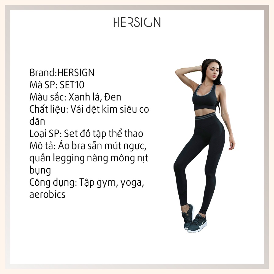 [HERSIGN-SET10]ĐỒ TẬP YOGA NỮ BỘ ĐỒ TẬP GYM NỮ SET ĐỒ THỂ THAO CAO CẤP QUẦN CHUN MÔNG