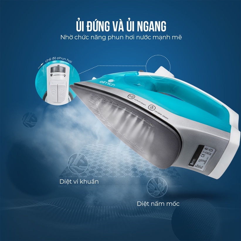 Bàn ủi hơi nước 1200W Elmich SIE-3436 - Hàng chính hãng - Bảo hành 24 tháng