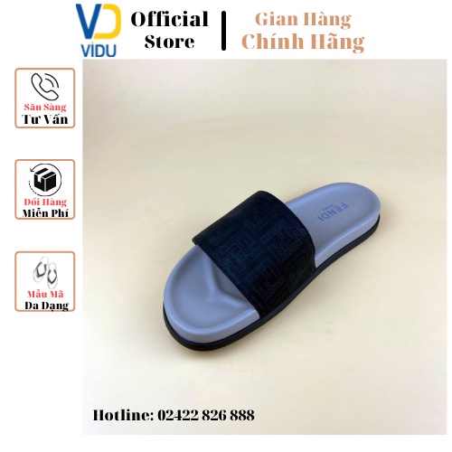 Dép nam thời trang FENDI ViDu 21111 màu đen ghi đế cao su chắc chắn, siêu êm