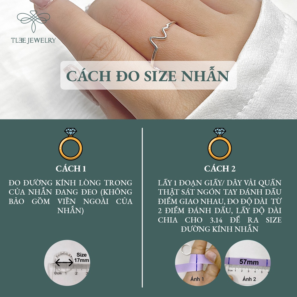Nhẫn bạc nữ TLEE nhịp tim kiểu dáng basic trẻ trung NCJ A0120
