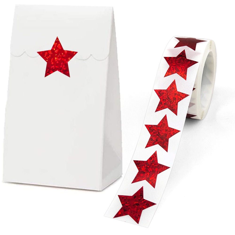 1 Cuộn 500 Sticker Hình Ngôi Sao Năm Cánh Đường Kính 25mm Màu Sắc Tươi Sáng Dùng Để Trang Trí Sổ Lưu Niệm 1 Inch