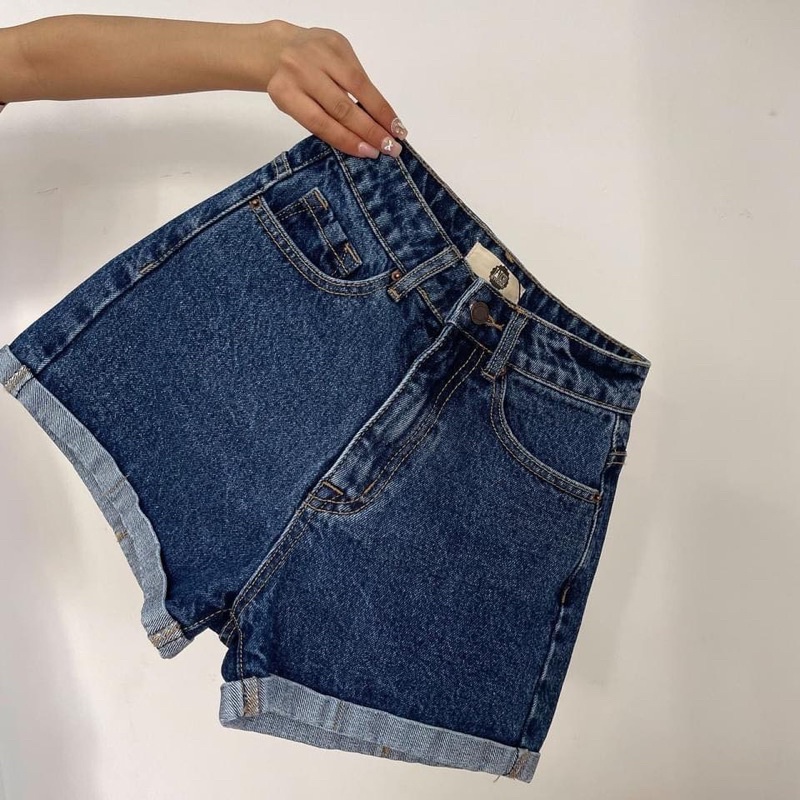 Quần Short Jeans Lưng Cao Xuất Xịn Chất Jean Cotton Siêu Xinh