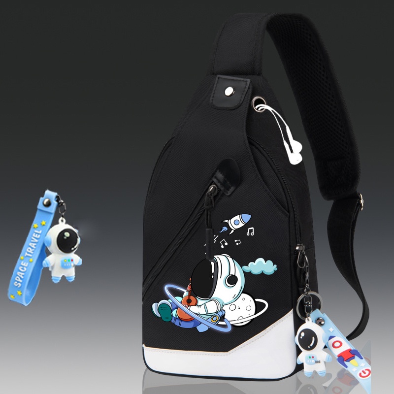 Túi đeo chéo nam nữ họa tiết phi hành gia NASA thời trang Hàn Quốc - Túi Dọc, tặng kèm móc khóa phi hành gia, Apolo Shop