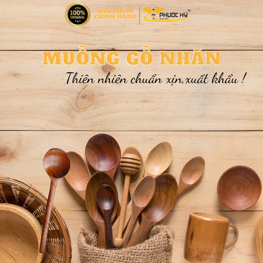 Muỗng gỗ (thìa) thiên nhiên thủ công mỹ nghệ tiện lợi