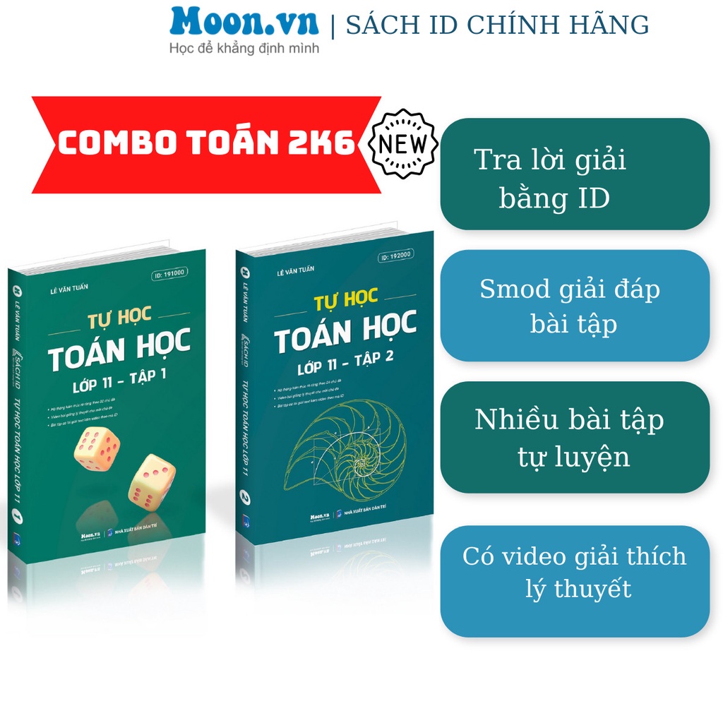 Combo Sách Tự học Toán học lớp 11 bản 2023 (2 tập) dành cho 2k6, Sách ID