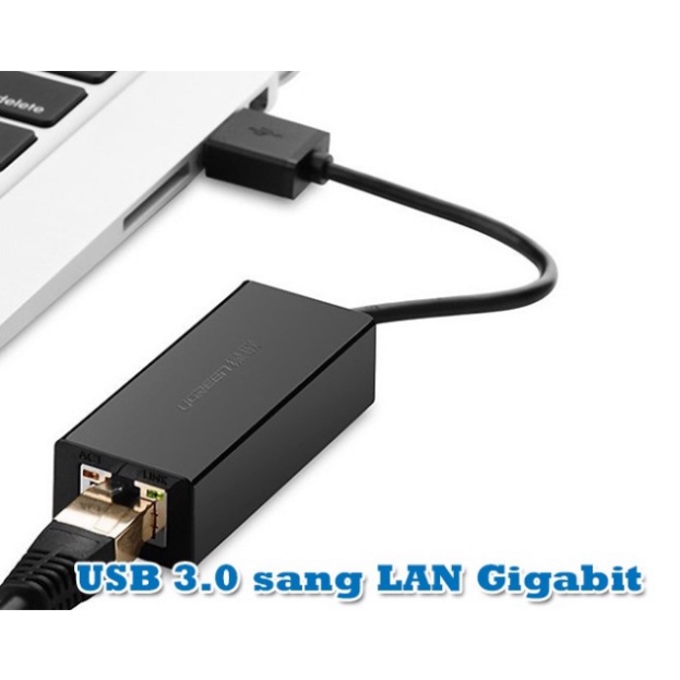 Cáp chuyển đổi USB to LAN 3.0 chính hãng Ugreen UG-20256 tốc độ 10/100/1000Mbps - chính hãng BH 18 tháng