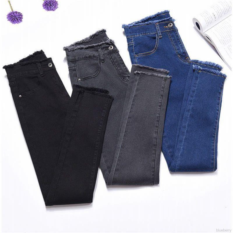 Quần jeans dài lưng cao co dãn thời trang cho nữ | BigBuy360 - bigbuy360.vn