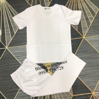 Bộ Blouse scrups  Nam-  Blouse trắng Hà Nội