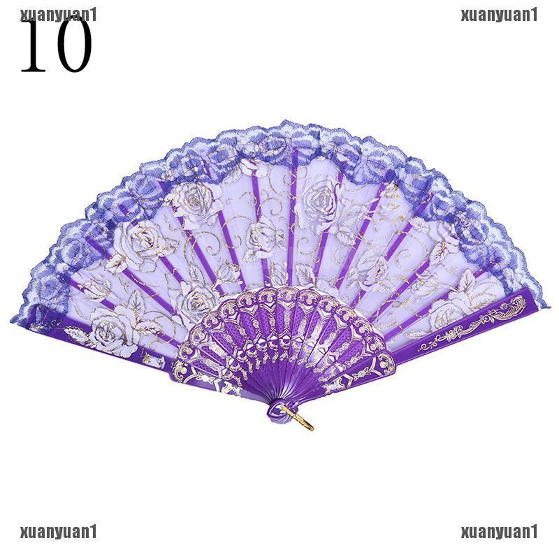 Xyvn Hoa Cầm Tay Gấp Gọn Phối Ren Phong Cách Trung Quốc Dùng Để Múa Tiệc
