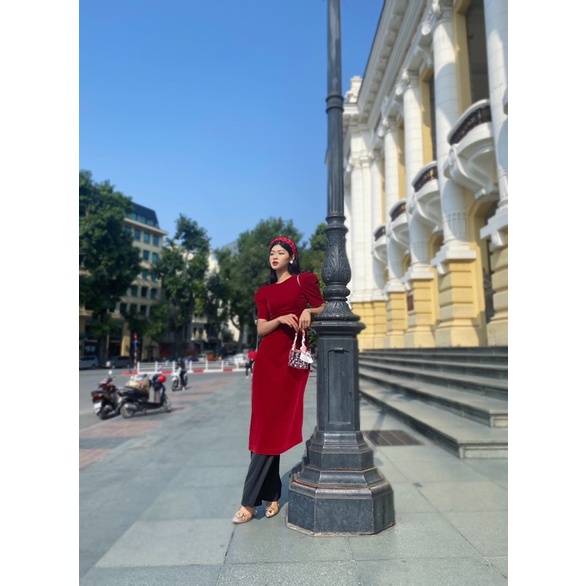 Áo dài Trúc Mai cutout vai duyên dáng