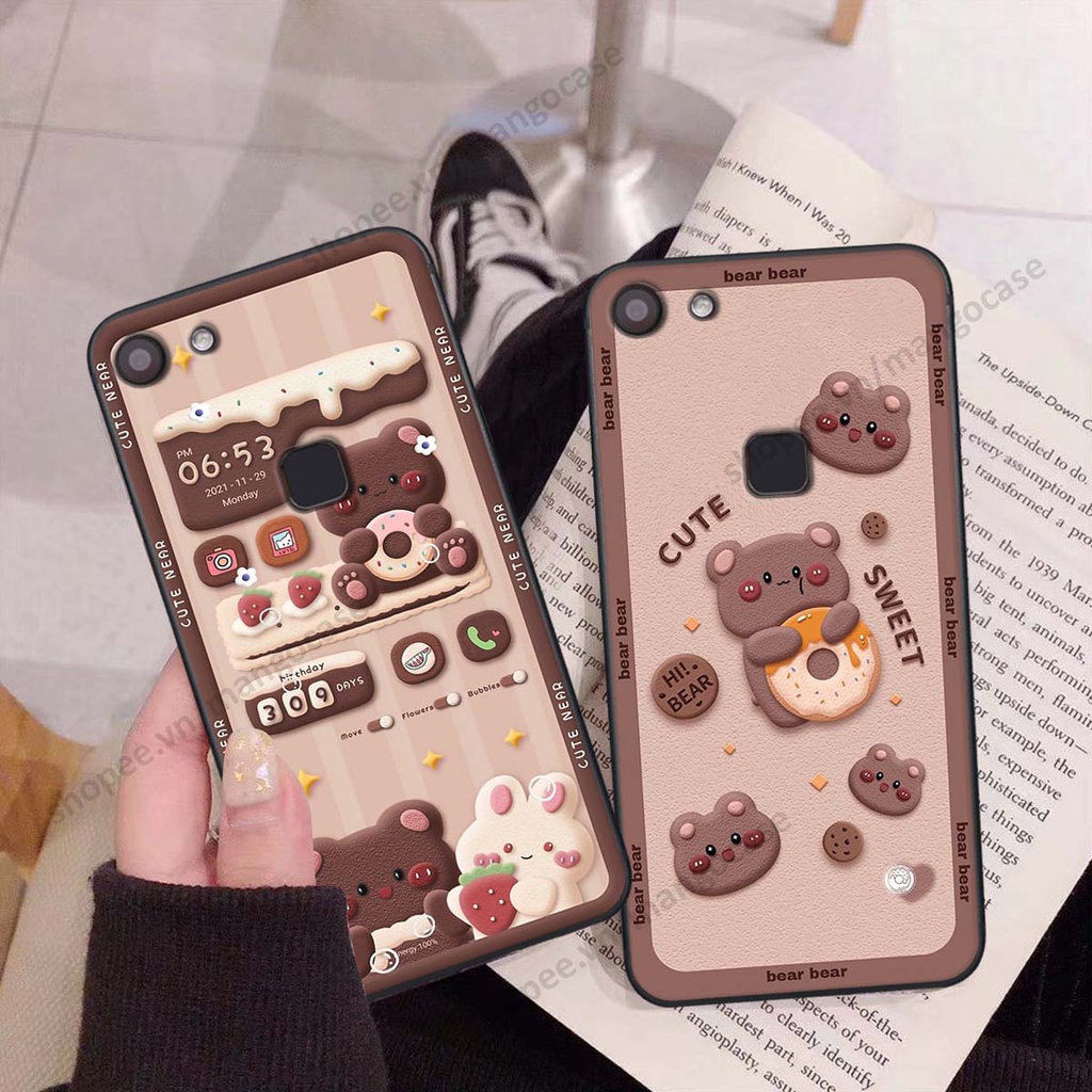 Ốp lưng Vivo V7 / V7 Plus / V7+ hình gấu, thỏ, đồng hồ cute dễ thương
