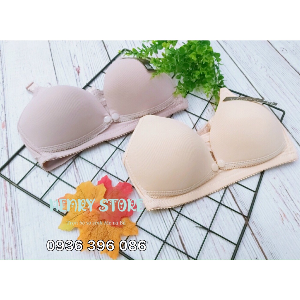 Áo lót bầu cotton thông hơi & thoáng khí & siêu thoải mái màu da sáng có nút size 38/40/42/44