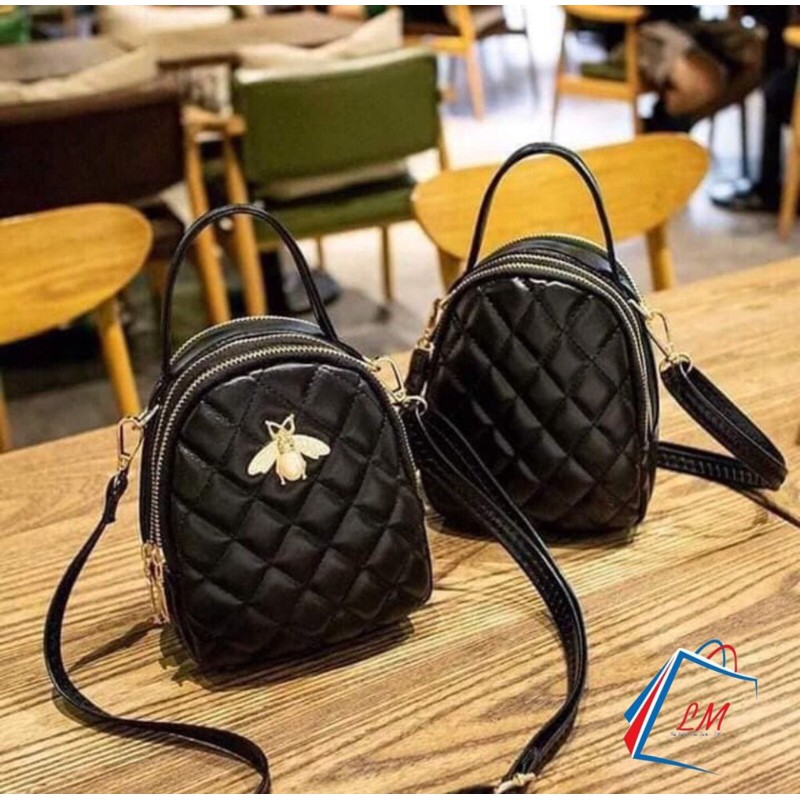 Balo Nữ Mini ♥️FREESHIP♥️ Balo Con Ong Đeo 2 Dáng