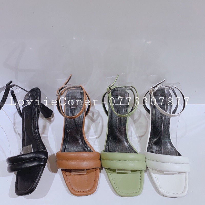 LOVIIECORNER - SANDAL CAO GÓT QUAI PHỒNG 7 PHÂN - SANDAL CAO GÓT QUAI MẢNH 7CM - ĐEN TRẮNG XANH NÂU NGÓI - G210338