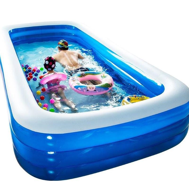 Bể Bơi Phao Cho Bé 262*160*60cm, Bể Bơi Phao Gia Đình 3 Tầng Swimming Pool Kèm Bơm Điện (tặng keo và 2 miếng dán)