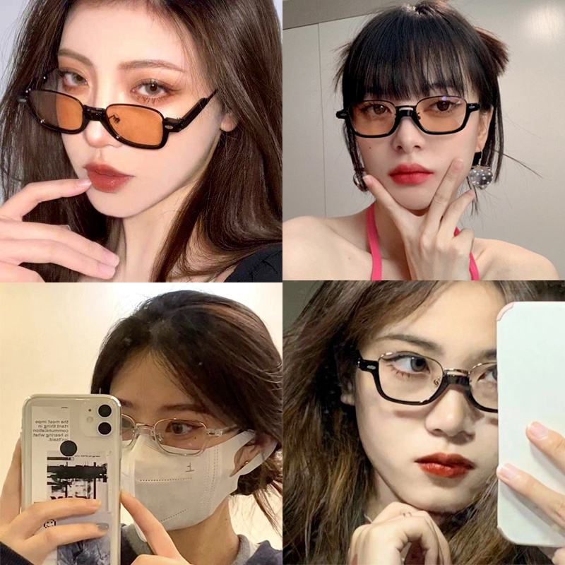 Kính mát gọng kim loại oval siêu nhẹ chống tia UV phong cách Hàn Quốc thời trang dành cho cả nam và nữ