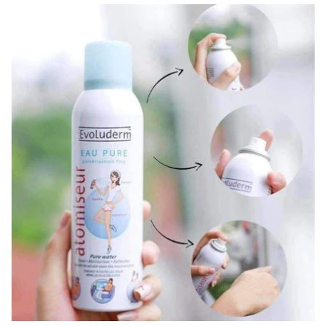 Xịt khoáng Evoluderm giúp dưỡng ẩm cấp nước và làm dịu làn da Atomiseur Eau Pure 150ml | WebRaoVat - webraovat.net.vn