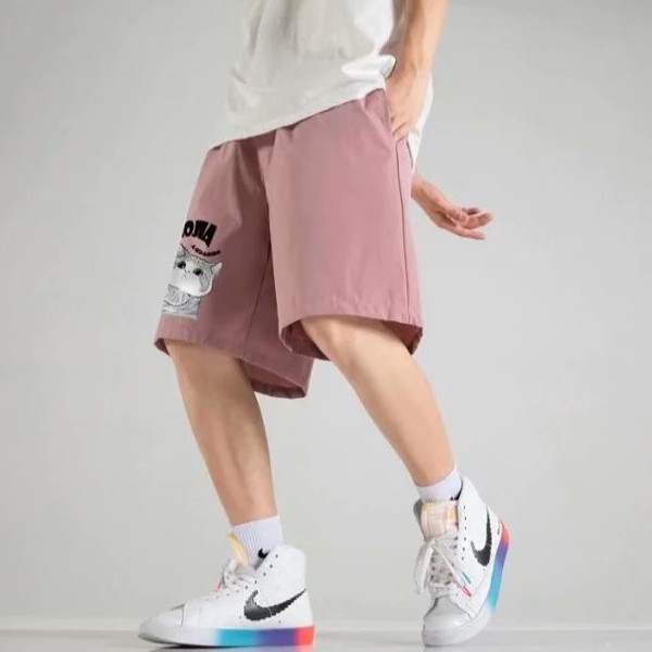Quần short thể thao ống rộng in họa tiết hoạt hình thời trang mùa hè cho nam size m - 5xl