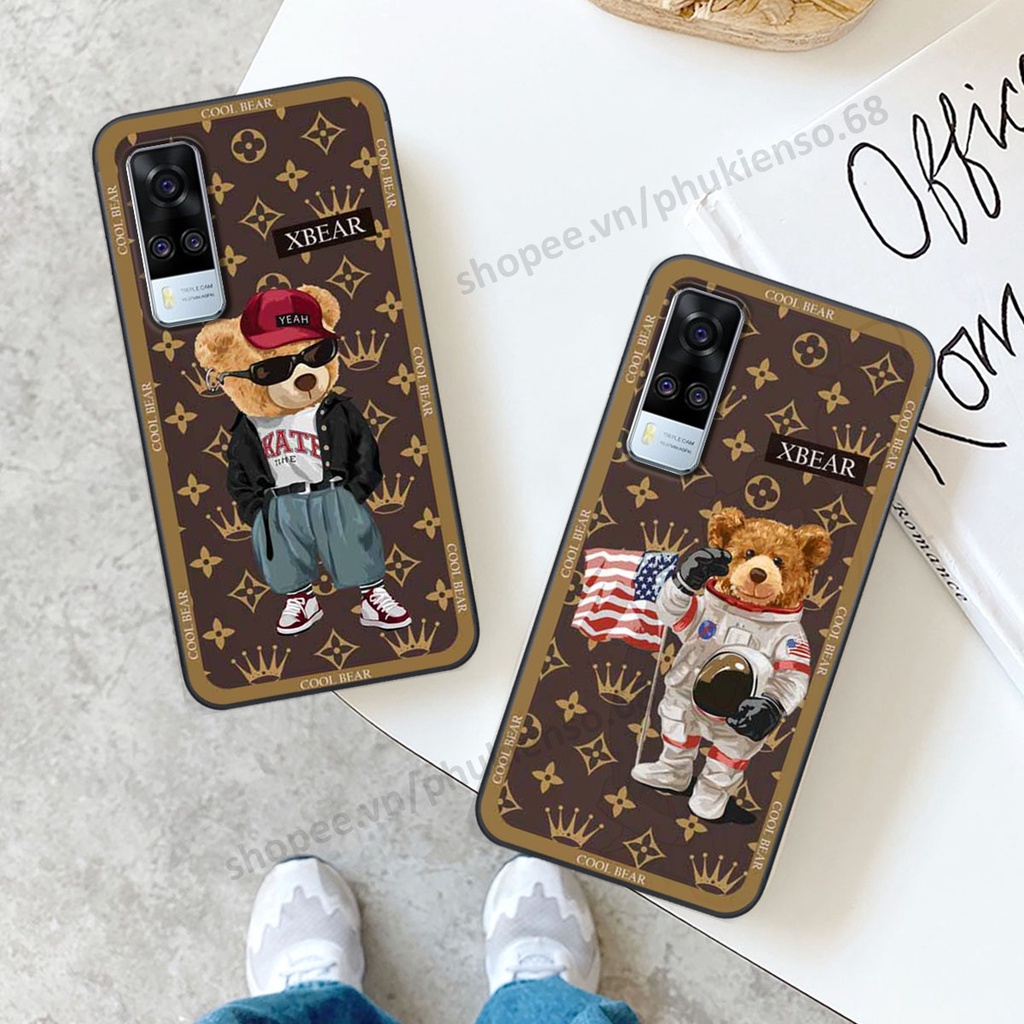 Ốp lưng điện thoại Vivo Y51 2020 in hình gấu bear, kaws, doremon thời trang, ốp lưng cao cấp chất lượng