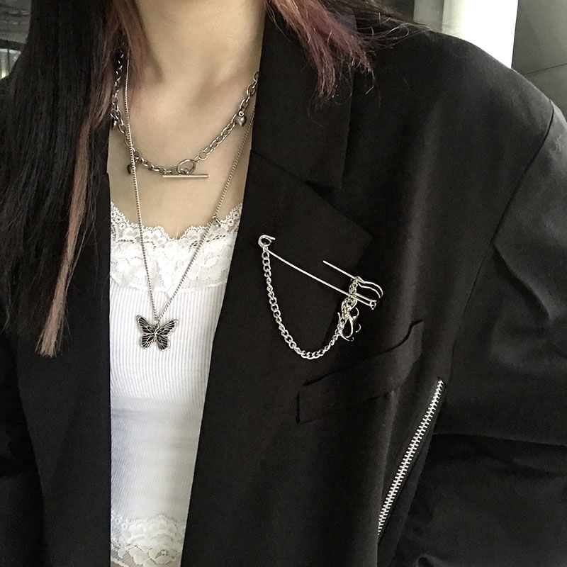 Trâm Cài Áo Dây Xích Phong Cách Harajuku Sang Trọng Cho Nữ