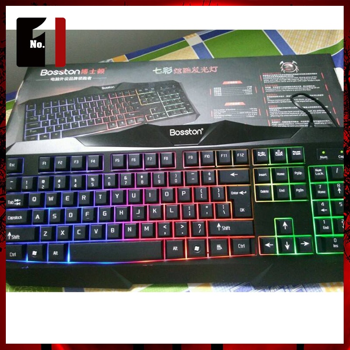 Bàn Phím Giả Cơ Gaming Máy Vi Tính Bosston X19 Led RGB Bàn Phím Dây Game Thủ Chuyên Game Laptop Pc