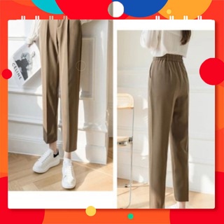 Quần tây lưng sau chun kiểu dáng baggy ống vừa