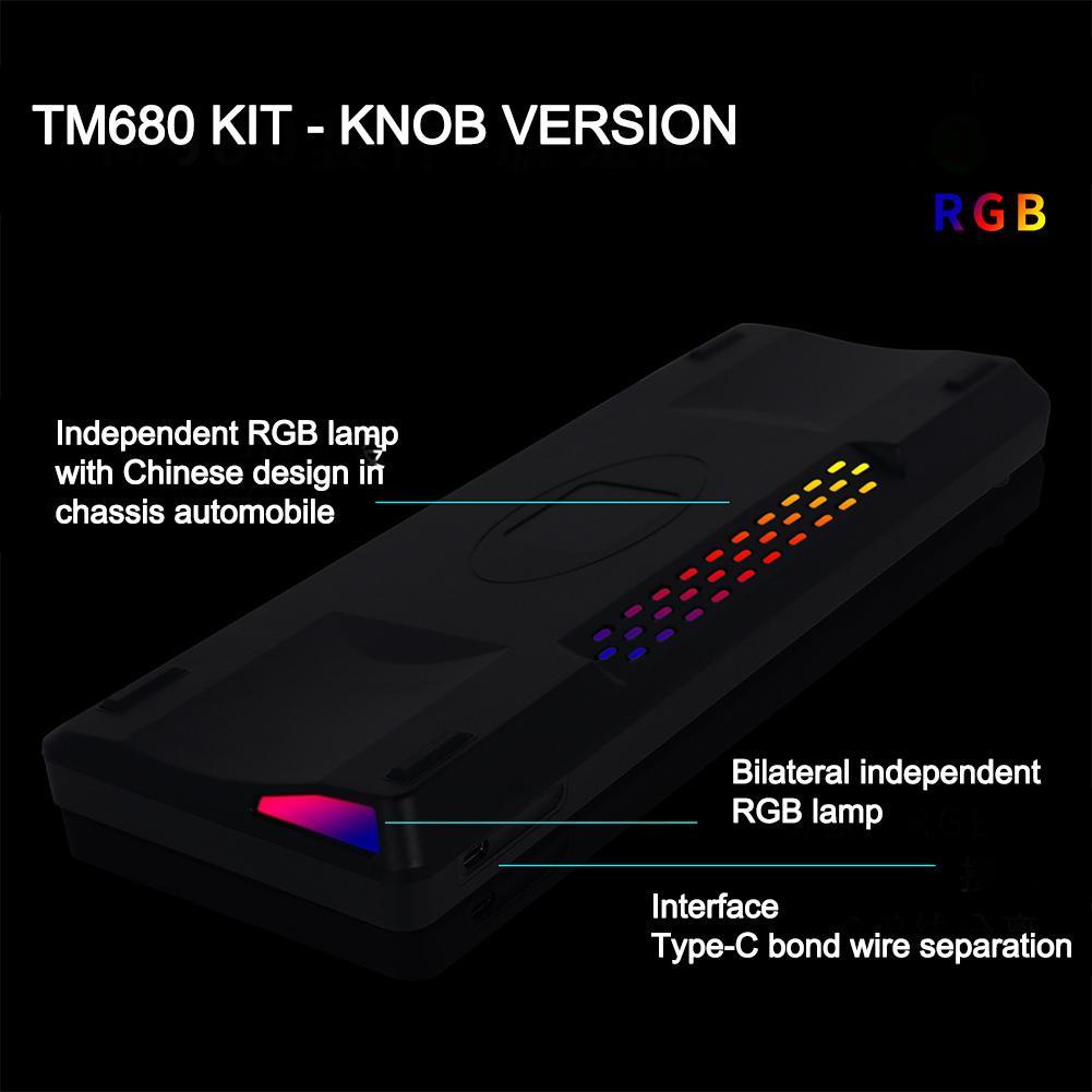 Bàn Phím Cơ DIY Hotswap Tm680 Có Dây Tương Thích Switch Cherry Mx Gateron Kailh