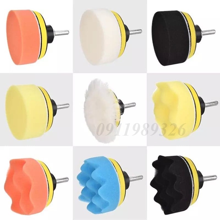 Phớt đánh bóng xe ❤️FREESHIP❤️ Đầu đánh bóng xe gắn máy khoan 11 món - Mút đánh bóng xe hơi