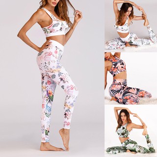 Set đồ tập yoga in hoa thời trang nữ