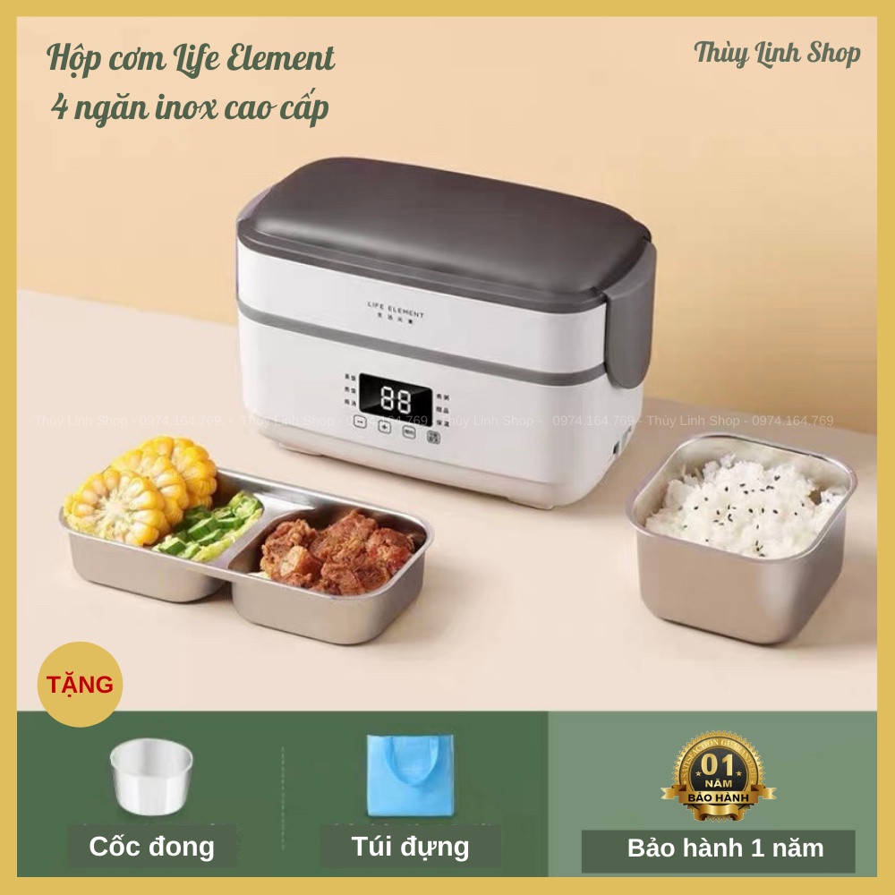 HỘP CƠM CẮM ĐIỆN LIFE ELEMENT - HÂM NÓNG - GIỮ ẤM - NẤU CƠM, THỨC ĂN ĐA NĂNG