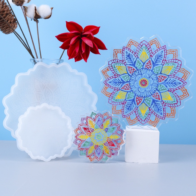 Khuôn Silicone Làm Đế Lót Ly Hình Hoa Hướng Dương DIY