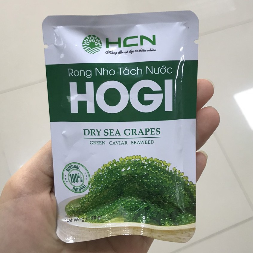 [ TẶNG KÈM SỐT MÈ ] Rong nho tách nước Hogi, rong nho tách nước giàu dinh dưỡng hộp 6 gói