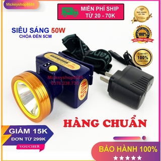 Đèn pin đội đầu MINHUI A9 LED 50W chống nước (kín nước) ánh sáng vàng hoặc ánh sáng trắng đèn soi ếch đi rừng