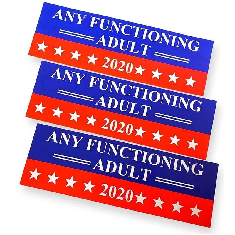 Set 10 nhãn dán chữ Any Functioning Adult 2020 độc đáo trang trí xe hơi