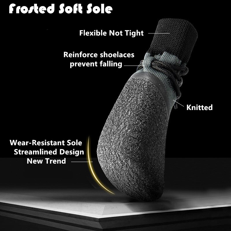 4 cái chó Pet Giày ấm không trượt thoáng khí Mặc vớ mềm Dog Boots Mèo Vớ ​​nhỏ Pet Pet Paw Dla Psa Perros Botas