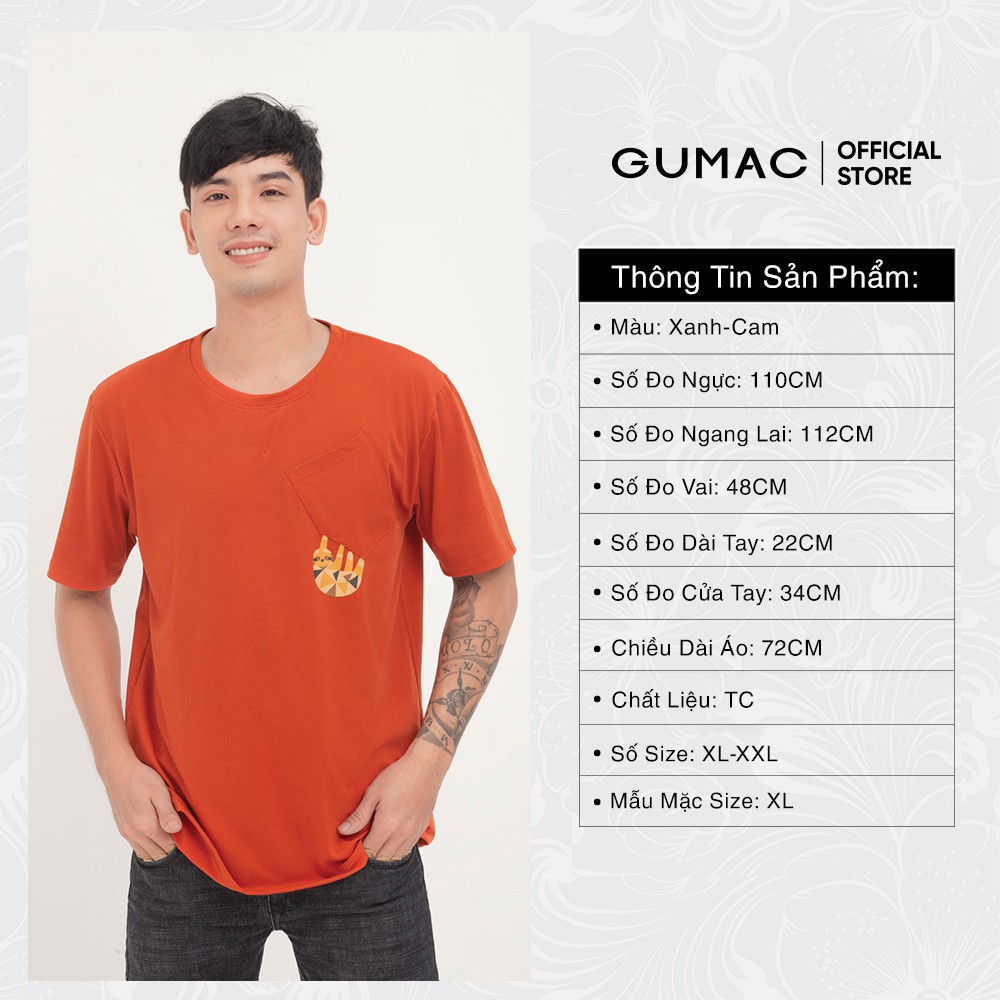 Áo thun nam ngắn tay túi xéo in lưới GUMAC đủ màu thiết kế basic ABA1265 | BigBuy360 - bigbuy360.vn