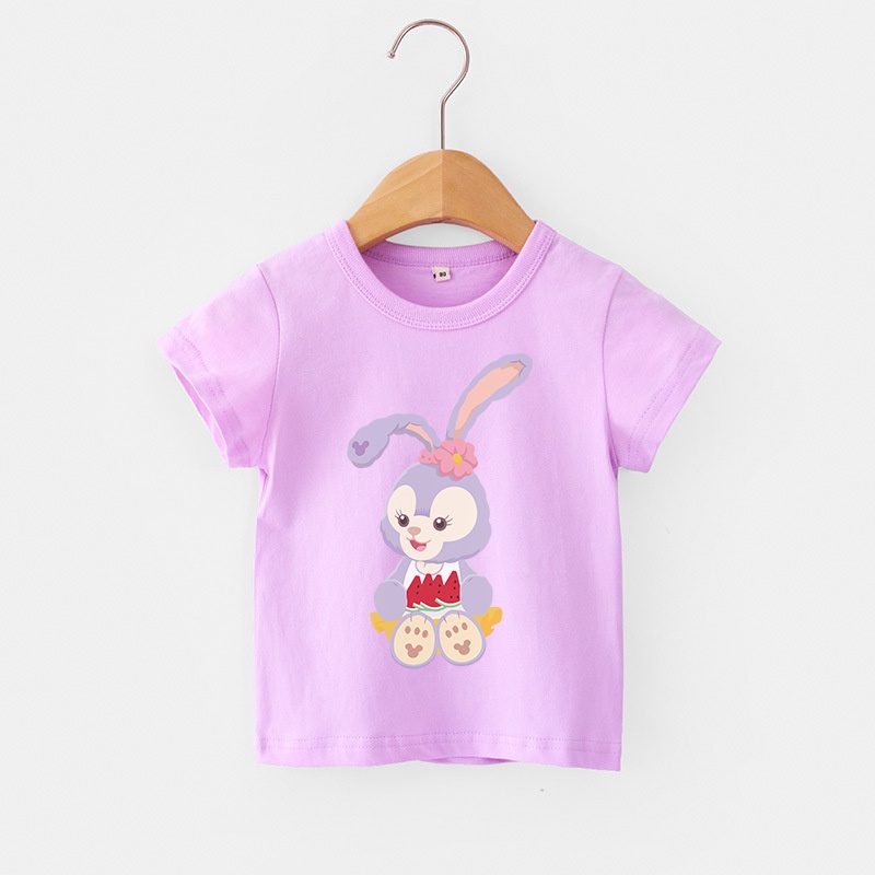 Áo thun cotton mềm mại in họa tiết động vật hoạt hình thời trang cho bé