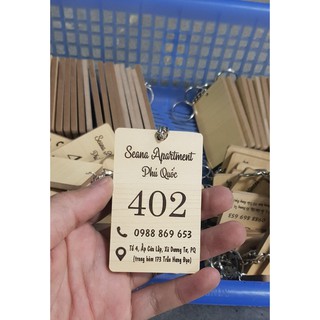 Phôi Móc Khóa Gỗ dày 5mm gỗ đẹp, chưa gồm khoen