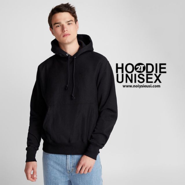 hoodie áo Áo Khoác Hoodie ♥️FREESHIP♥️Nỉ Trơn Unisex - Đen