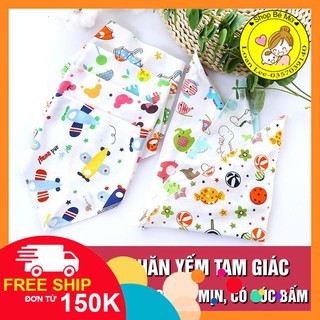 Set 10 khăn yếm tam giác 100% cotton mềm mịn shop bé mỡ