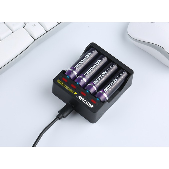 Pin sạc Lithium 1,5V AA, AAA chính hãng Beston 800mAh, 2800mAh, 3500mAh, bộ sạc beston M7011 Sạc nhanh tự ngắt, Pin 1.5V