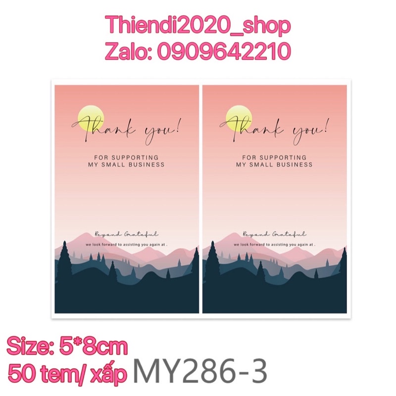 MY314-5-6_Tem dán chữ " Thank you" _SIZE: 5X8CM, 50TEM/XẤP