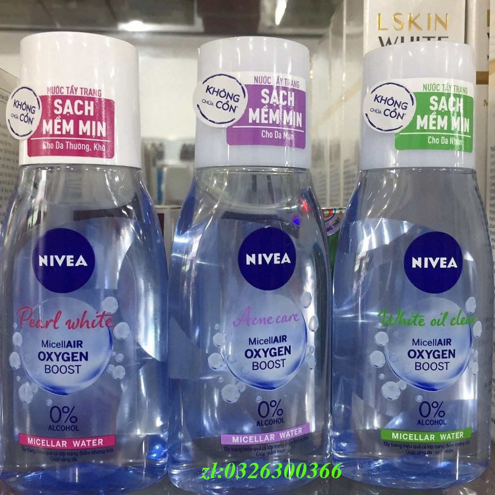 Nước Tẩy Trang 125Ml Nivea Tím Cho Da Mụn Acne Care Make Up Clear Micellar Water,