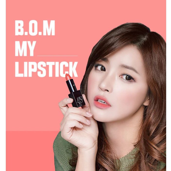 [New][Vỏ đỏ] Son Thỏi Lì Giàu Dưỡng, Bền Màu Lâu Trôi B.O.M My Lipstick 3.5g