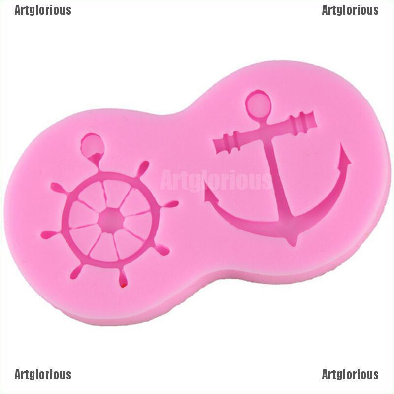 1 Khuôn Silicone Tạo Hình Mỏ Neo Trang Trí Bánh