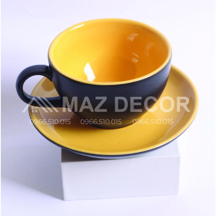 SALE GIÁ SỈ TẠI XƯỞNG Bộ ly tách sứ uống cafe Cappuccino đủ màu Gốm Bát Tràng đẹp cao cấp giá rẻ 200ml