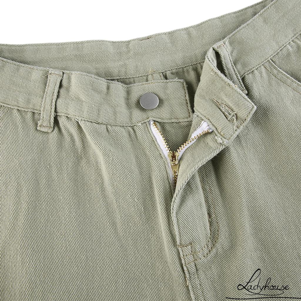 Quần Jean Dài Dáng Rộng Nhiều Túi Màu Sắc Thời Trang Cho Nữ