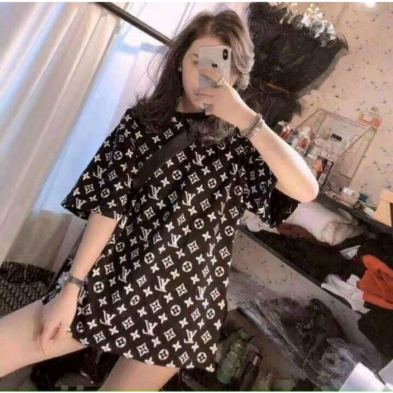 Áo thun cotton tay lỡ in hoạ tiết Hàng y hình