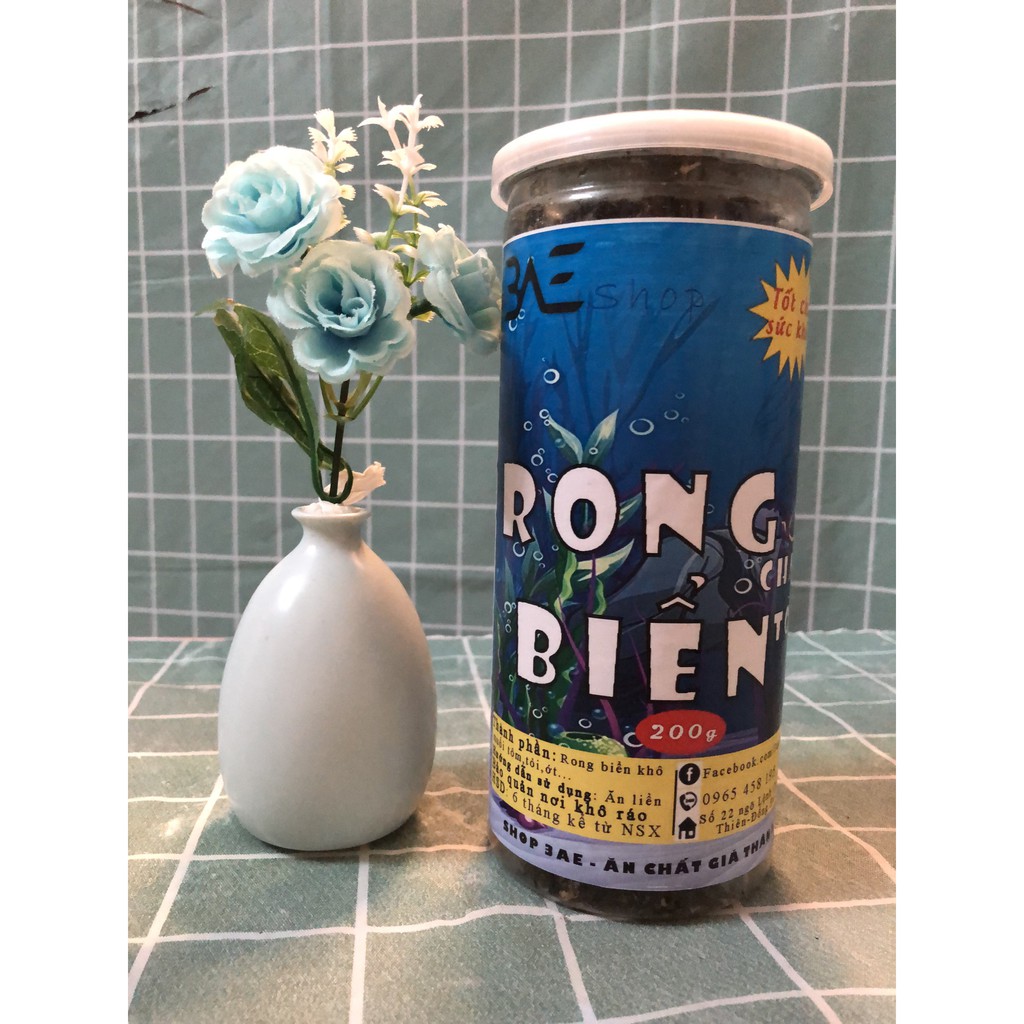 Rong biển cháy tỏi loại 200g shop 3AE đồ ăn vặt ngon bổ rẻ Hà Nội